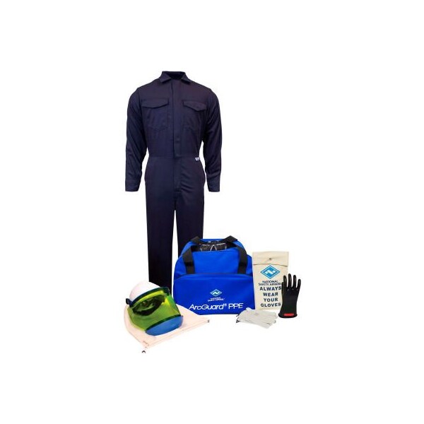 National Safety Apparel ArcGuard KIT2CV082X12 8 cal/cm2 Arc Flash Kit with FR Coverall, 2XL, Glove Size 12 KIT2CV082X12 - main